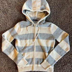 Brandy Striped Gray and Cream Sweater